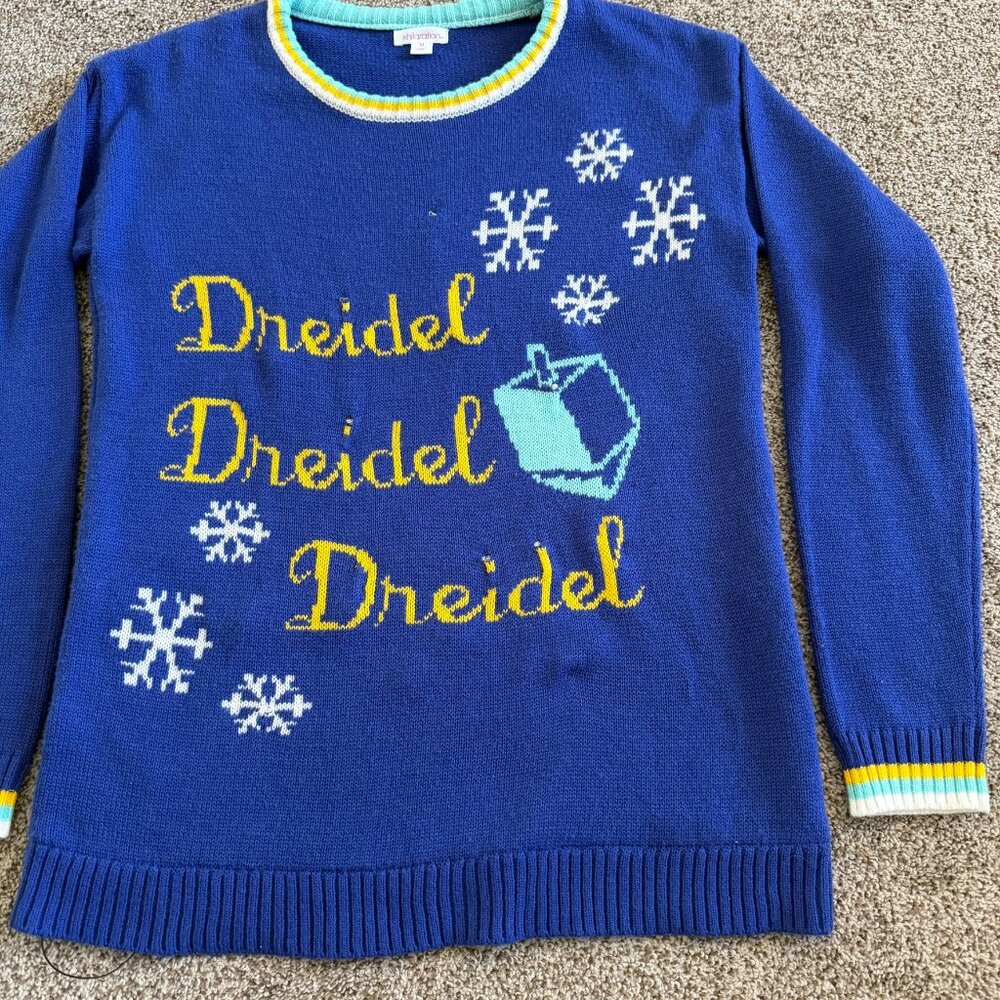 XHILARATION Blue Hanukkah Holiday Dreidel Snowfla… - image 3